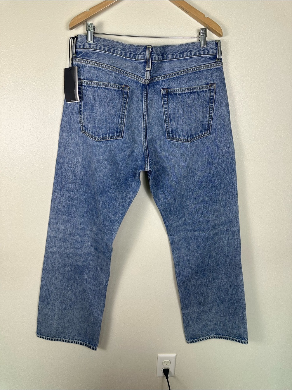 NWT RE/DONE Men's 34 70s Ultra High Stove Pipe Classic Blue Straight-Leg Jeans - Picture 4 of 5
